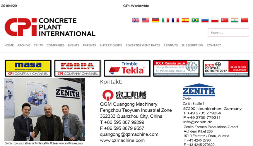 QGM Quangong मेसिनरीले Zenith Formen Production GmbH, Freistritz, Austria प्राप्त गर्यो